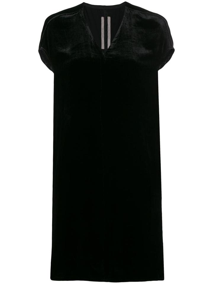 Rick Owens Velvet Shift Dress - Black