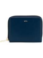 A.p.c. Logo Embossed Wallet - Blue