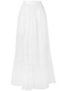 Valentino Pleated Maxi Skirt, Women's, Size: 42, White, Cotton