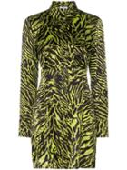 Ganni Tiger Print Shirt Dress - Black