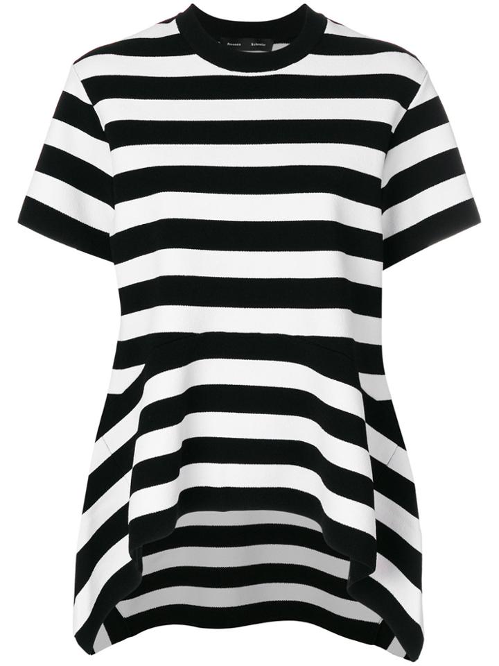 Proenza Schouler Fine Knit Striped T-shirt - Black