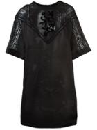 Ermanno Scervino Sheer Lace Panel Dress - Black