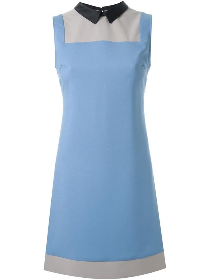 Loveless Classic Collar Mini Dress, Women's, Size: 36, Blue, Cupro/polyester
