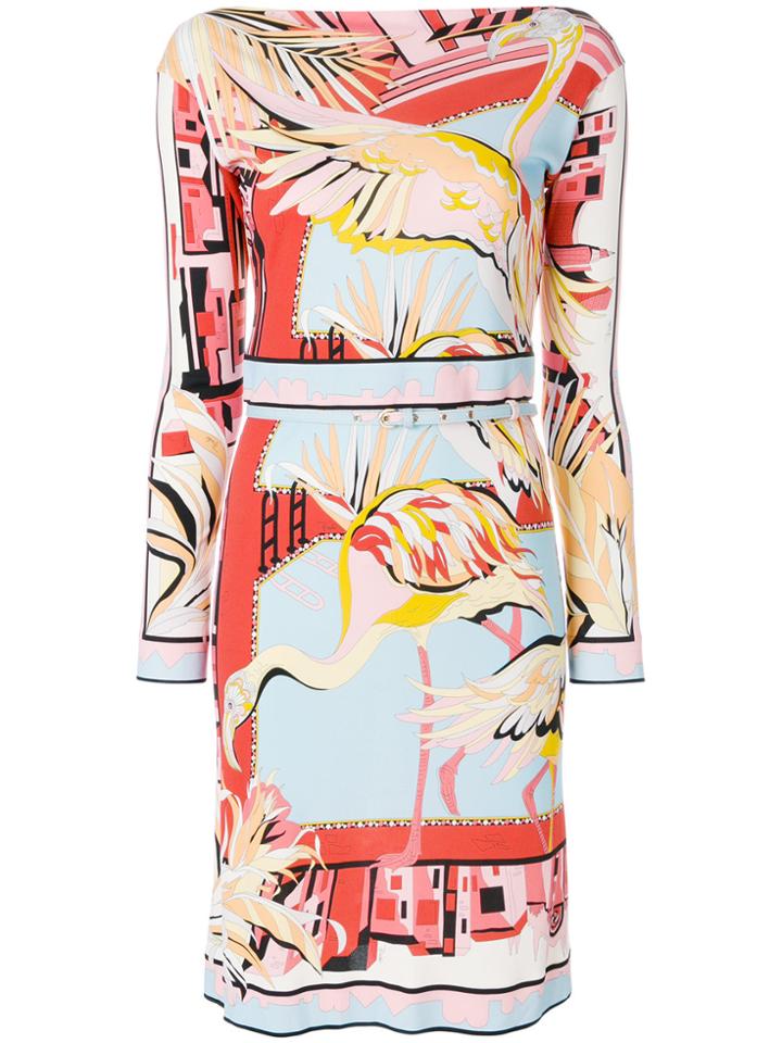 Emilio Pucci Printed Belted Dress - Multicolour