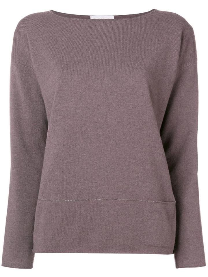 Fabiana Filippi Long-sleeve Fitted Sweater - Pink & Purple