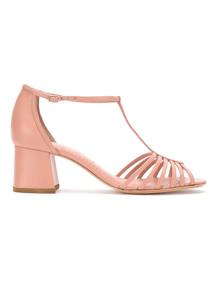 Sarah Chofakian T-strap Sandals - Nude & Neutrals