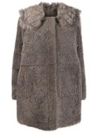 Yves Salomon Concealed Placket Coat - Grey