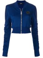 Versus Cropped Zip Cardigan - Blue