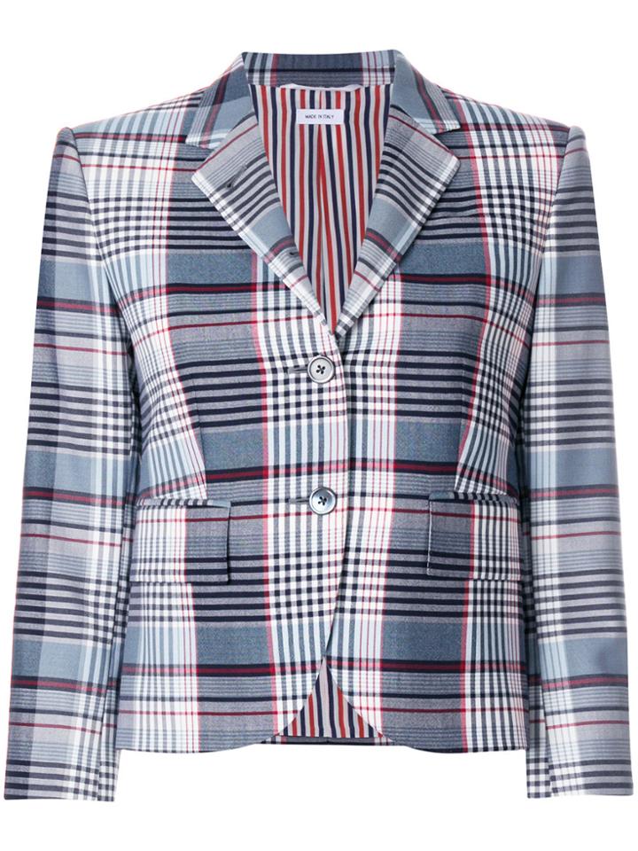 Thom Browne Madras Check Blazer - Blue