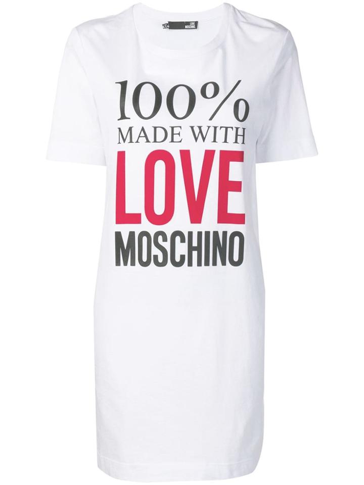 Love Moschino Made With Love T-shirt Dress - White