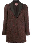 Romeo Gigli Pre-owned 1997 Floral Appliqué Straight Blazer - Black