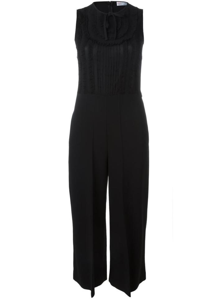 Red Valentino Ruffle Bib Jumpsuit