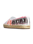 Burberry Doodle Print Coated Cotton Espadrilles - White