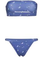 Ambra Maddalena Cosmic Dust Bandeau Bikini - Blue