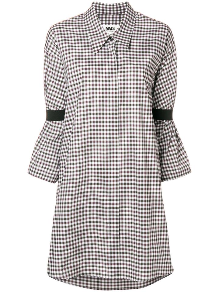 Mm6 Maison Margiela Checked Shirt Dress - White
