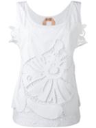 No21 Open Embroidery Tank Top, Women's, Size: 40, White, Cotton/polyamide/polyester