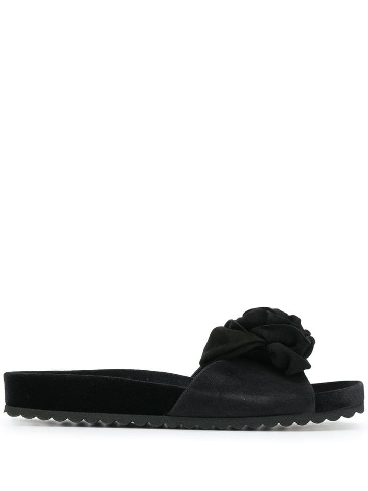 Miu Miu Rose Slides - Black