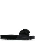 Miu Miu Rose Slides - Black
