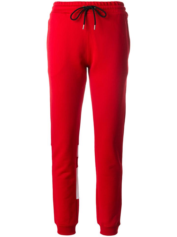 Msgm Panel Stripe Track Pants - Red