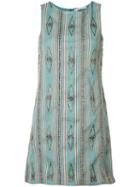 Alice+olivia - Embroidered Dress - Women - Cotton/polyester/spandex/elastane - 6, Blue, Cotton/polyester/spandex/elastane