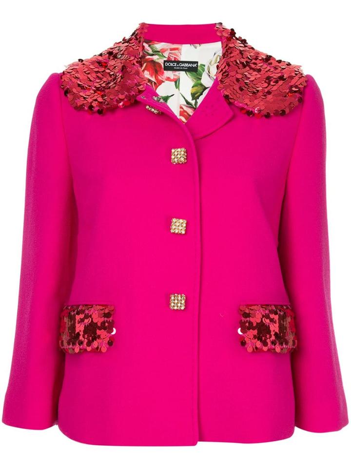 Dolce & Gabbana Sequin Embellished Blazer - Pink