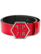 Philipp Plein Silent Hill Belt, Men's, Size: 85, Red, Leather