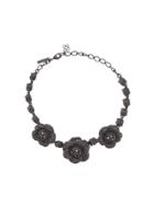 Oscar De La Renta Gardenia Pave Necklace - Black