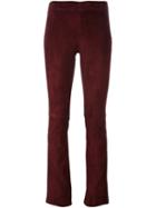 Joseph Suede Trousers, Women's, Size: 40, Red, Lamb Skin