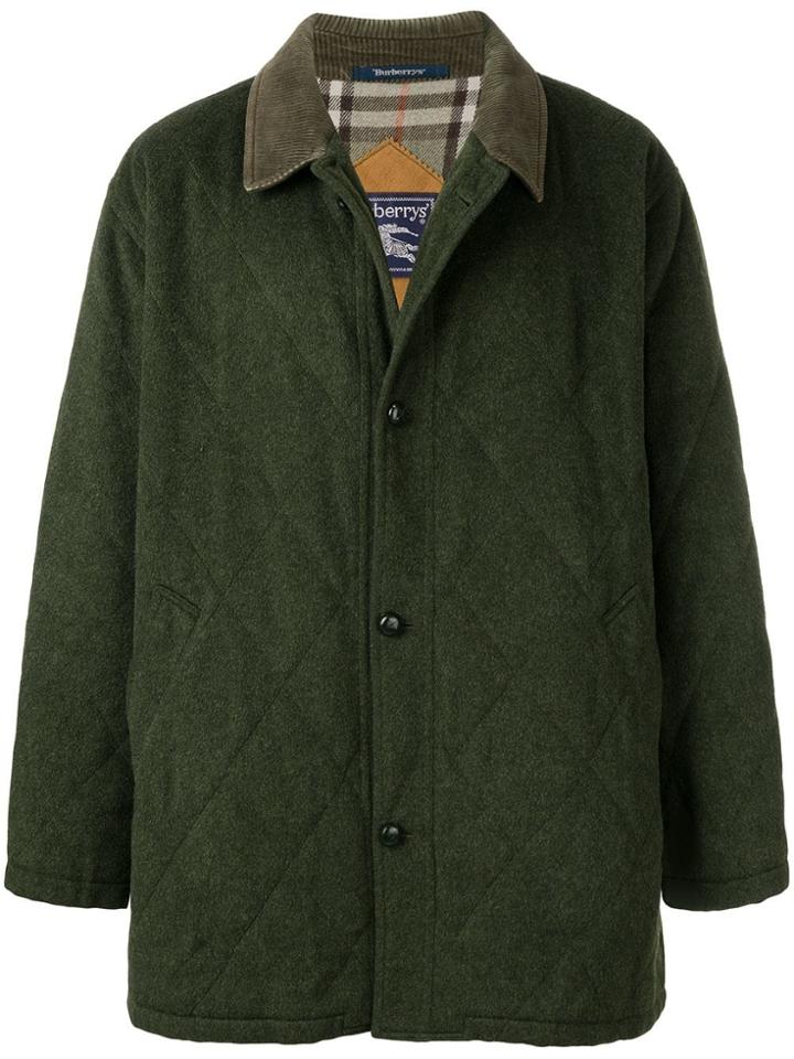 Burberry Vintage 1990's Quilted Loose Coat - Green