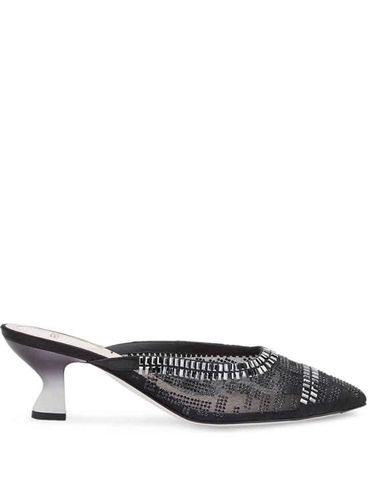 Fendi Colibrì Sabot Mules - Black