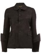 Comme Des Garçons Jacquard Fitted Jacket, Women's, Size: Medium, Black, Cotton/cupro/acetate/silk