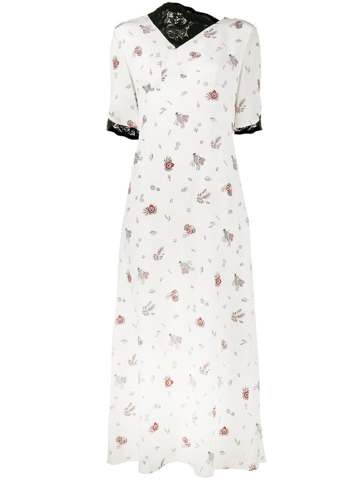Creatures Of The Wind - Lace Floral Print Dress - Women - Silk - 4, White, Silk