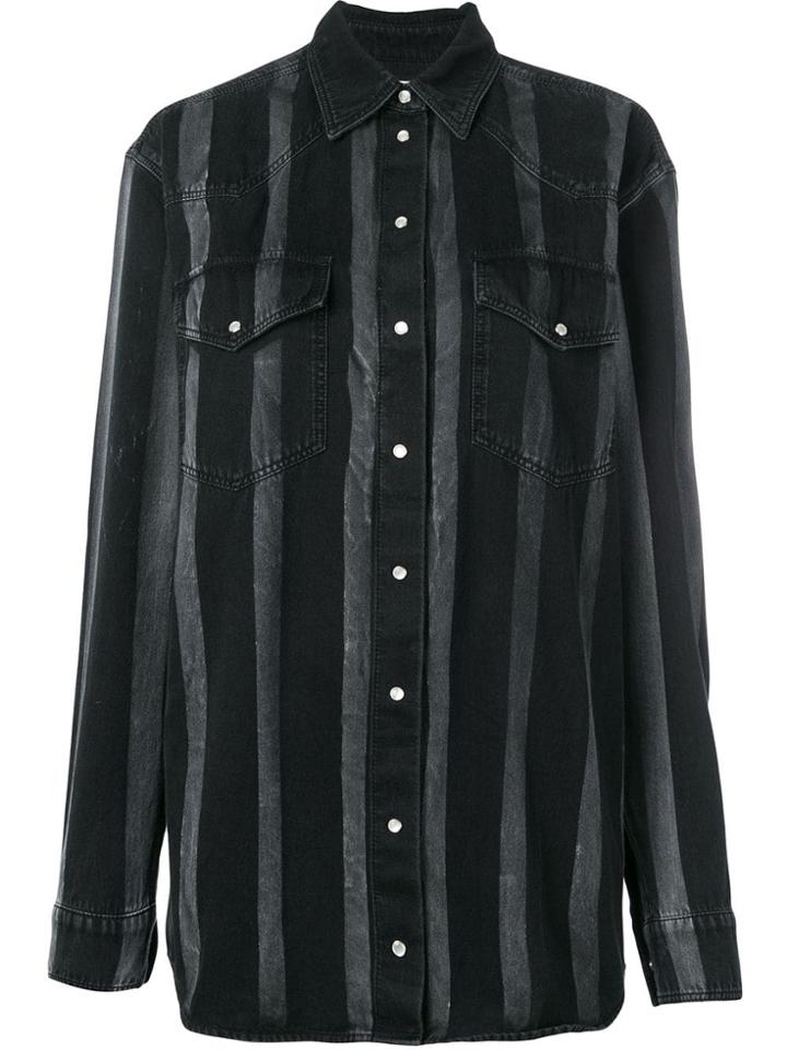 Faith Connexion Striped Shirt Jacket - Black