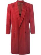Jean Paul Gaultier Vintage Lightweight Pinstriped Coat, Men's, Size: 50, Red