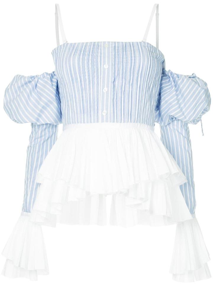 Jonathan Simkhai Fitted Flared Blouse - Blue