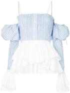 Jonathan Simkhai Fitted Flared Blouse - Blue