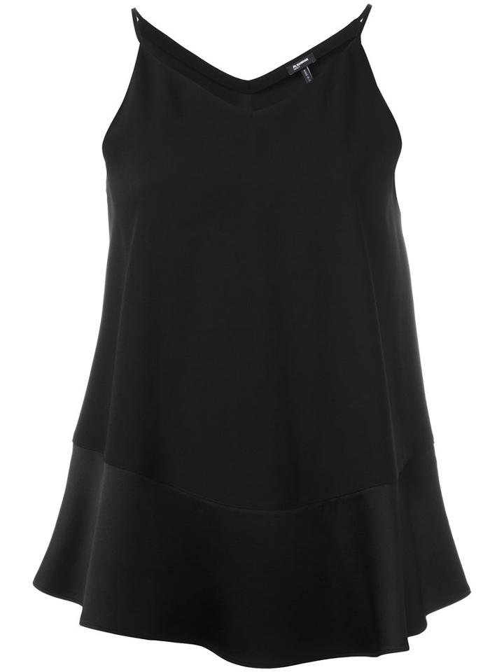 Jil Sander Navy Flared Tank Top, Women's, Size: 40, Black, Acetate/rayon/spandex/elastane