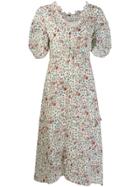 Tsumori Chisato Midi Dress With Flower & Star Prints - Neutrals