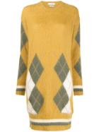 Ballantyne Argyle Knit Dress - Yellow