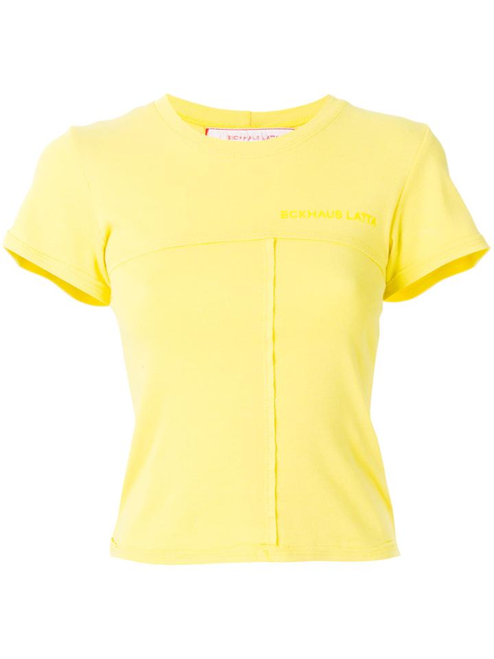 Eckhaus Latta Seam Detail Logo T-shirt - Yellow & Orange
