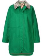 Nº21 Contrast-collar Coat - Green