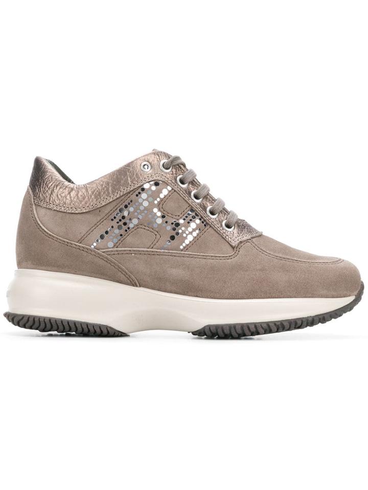 Hogan Embellished H Sneakers - Grey