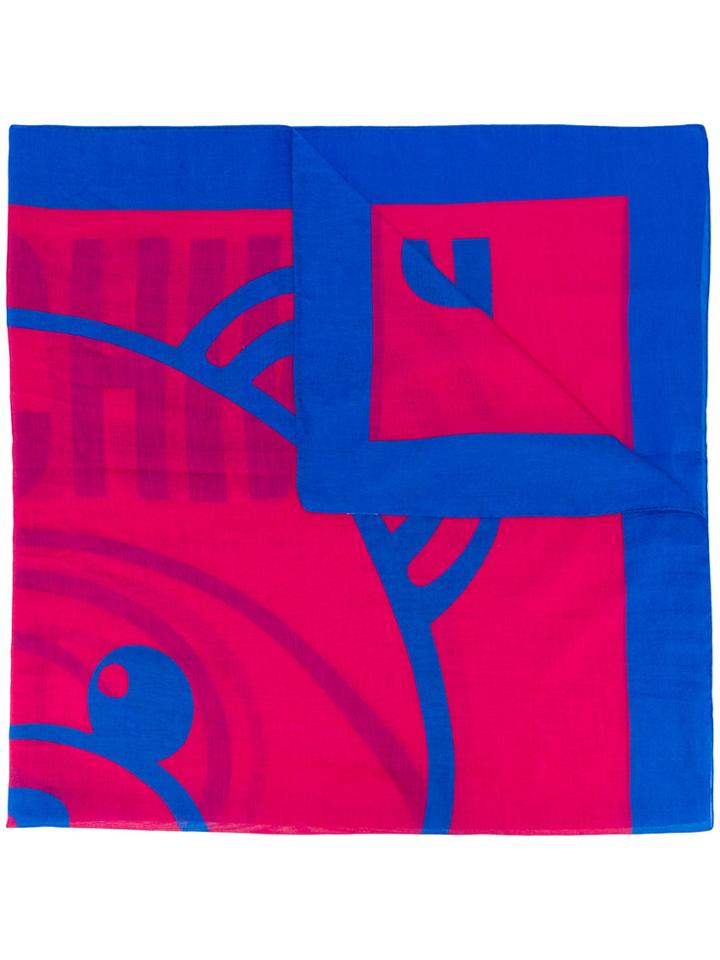 Moschino Teddy Motif Scarf - Pink & Purple