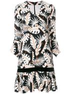 Talbot Runhof Jungle Print Flared Dress - White