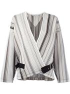Jw Anderson Striped Belted Jacket - Nude & Neutrals