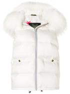 Mr & Mrs Italy Fur-trim Padded Gilet - White