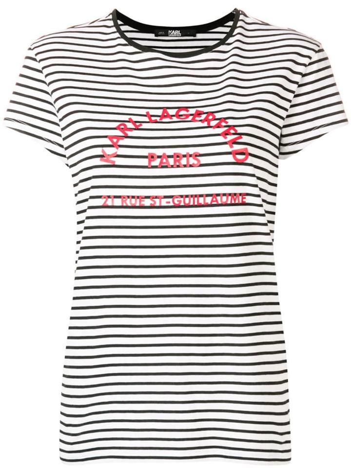 Karl Lagerfeld Horizontal Striped T-shirt - White