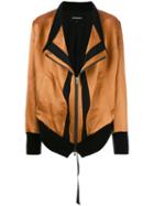 Ann Demeulemeester Shift Zipped Jacket, Women's, Size: 36, Brown, Silk/linen/flax/rayon/rayon