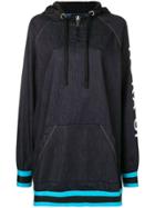No Ka' Oi Printed Sleeve Zip Hoodie Dress - Blue