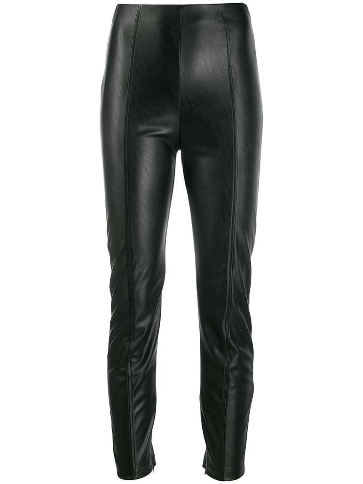 Pinko Leather Effect Trousers - Black